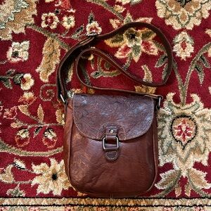 Jack Georges Tooled Leather Crossbody Bag